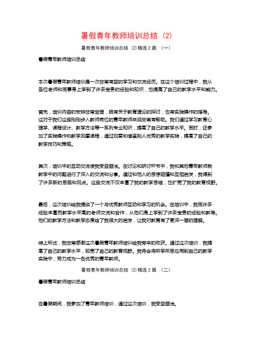 暑假青年教师培训总结2篇