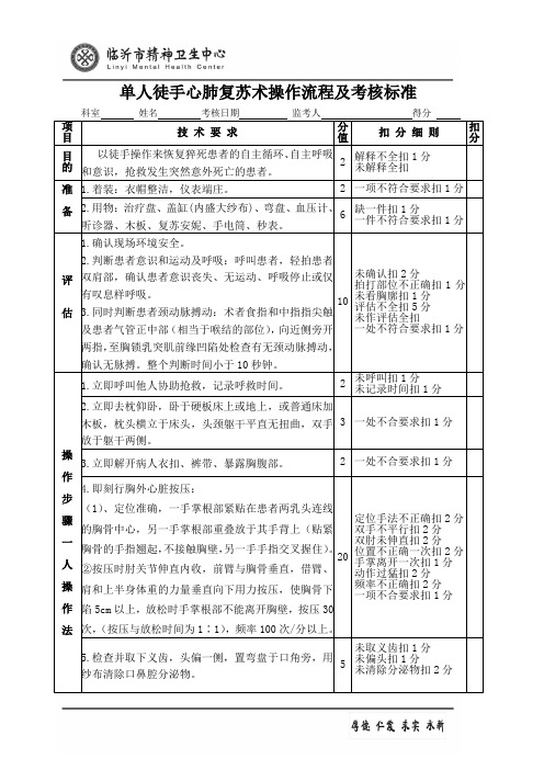 2018心肺复苏术评分标准