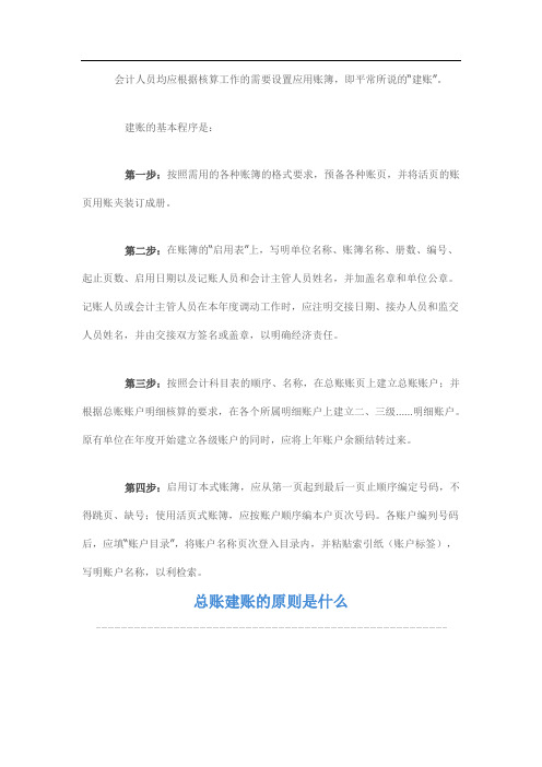 明细账如何建立