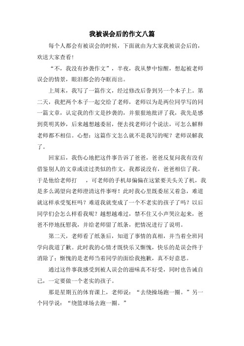 我被误会后的作文八篇