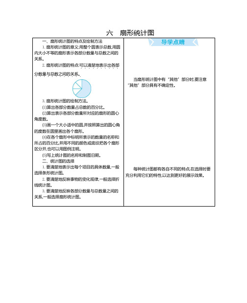 北京课改版六年级数学上册 六 扇形统计图 期末复习【新版】