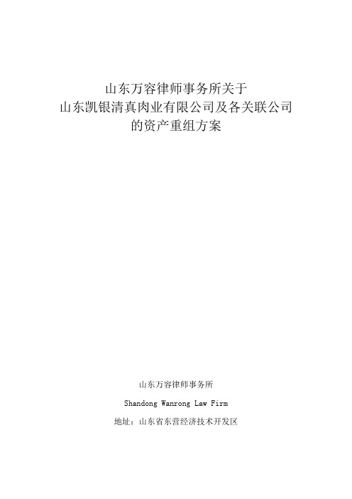 某肉业有限公司及各关联公司的资产重组方案