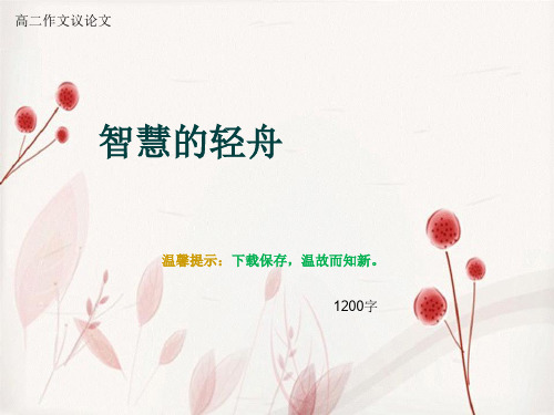 高二作文议论文《智慧的轻舟》1200字