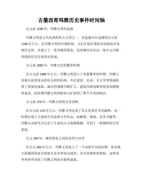 古墨西哥玛雅历史事件时间轴