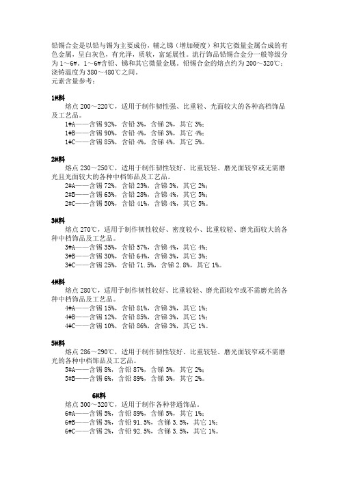 铅锡合金1#-6#