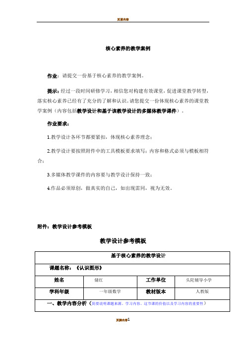 作业二：核心素养教学案例