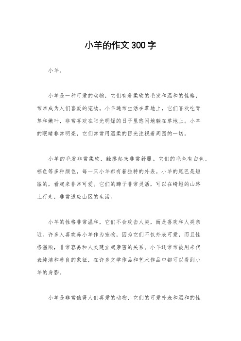 小羊的作文300字