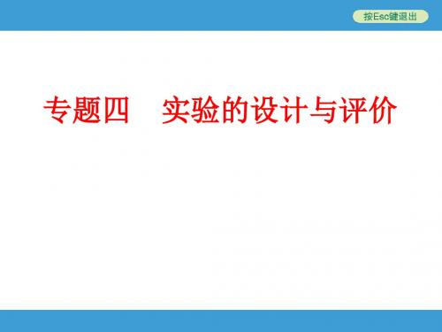 2018中考化学复习专题四 实验的设计与评价