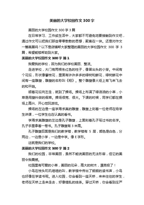 美丽的大学校园作文300字