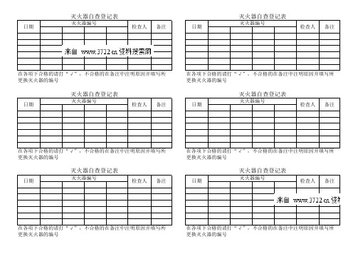 消防表格-灭火器自查登记表(XLS)