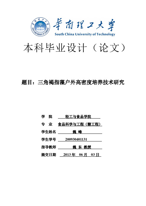 三角褐指藻户外高密度培养技术研究