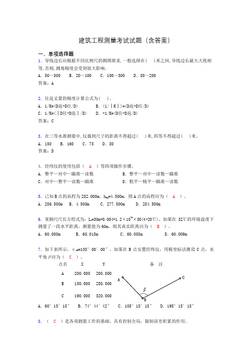 建筑工程测量试题库(含答案及图文)agk