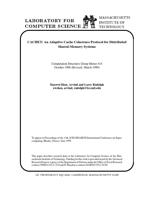 CACHET an adaptive cache coherence protocol for distributed shared-memory systems