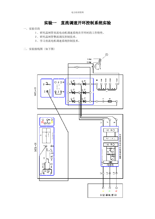 最新运动控制系统-直流调速开环控制系统实验