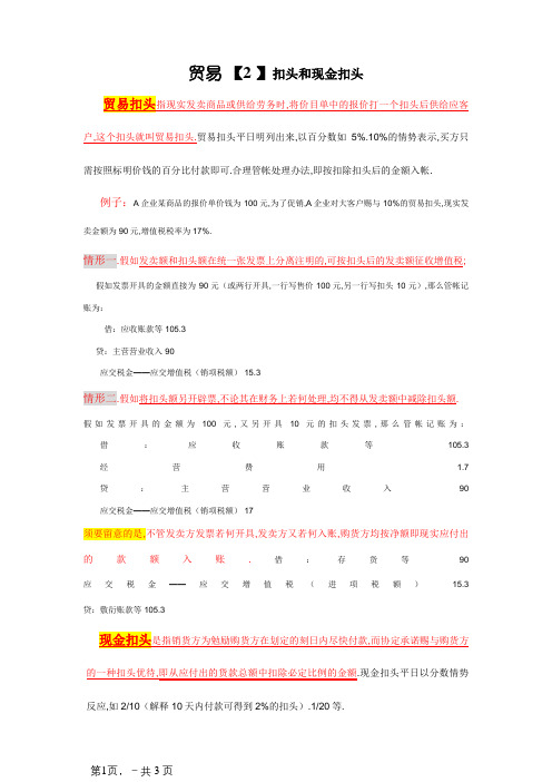 商业折扣和现金折扣账务处理