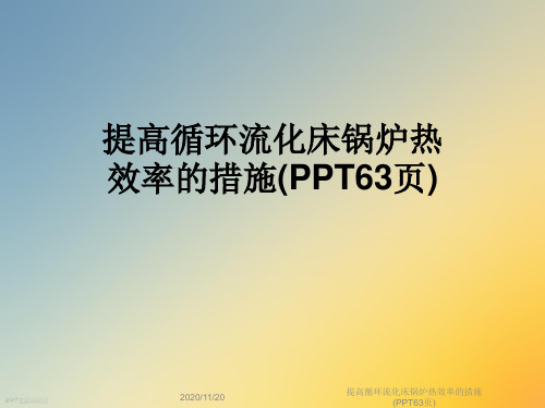 提高循环流化床锅炉热效率的措施(PPT63页)