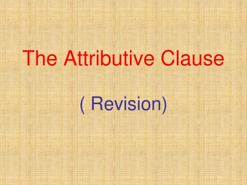 The Attributive Clause