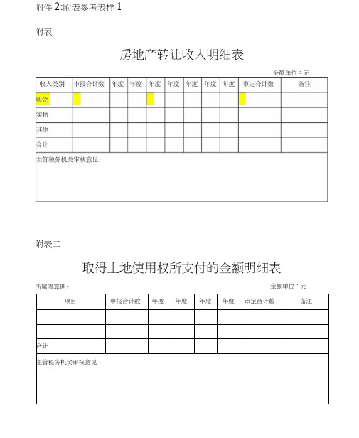 江苏土地增值税清算附表