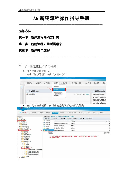 A8新建流程操作指导手册