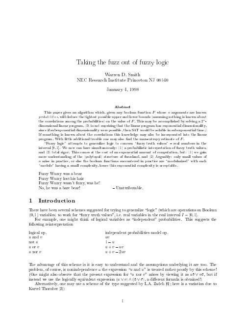 Taking the fuzz out of fuzzy logic