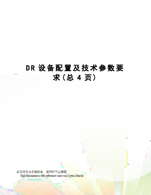 DR设备配置及技术参数要求