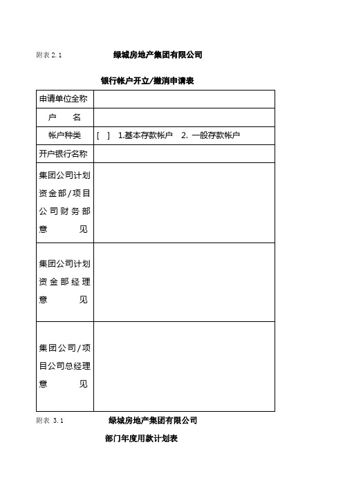 资金管理规程表格