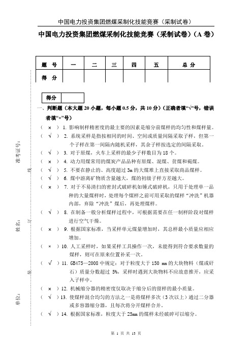 中电投2012(采制)理论试题+答案