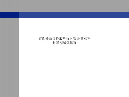 首创佛山奥特莱斯商业项目商业项目策划定位报告