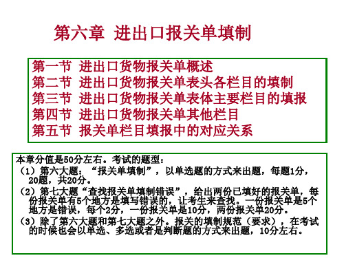 进出口货物报关单填制PPT课件