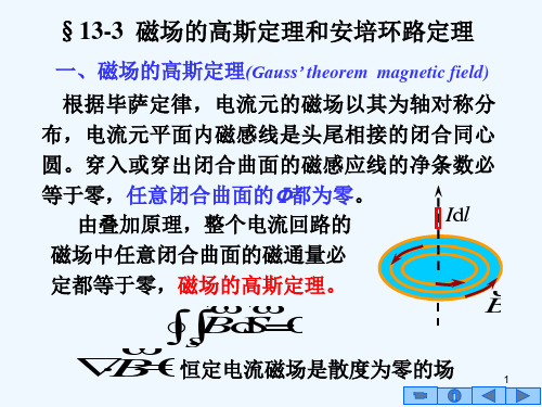 133磁场的基本特征 高斯定理和安培环路定理