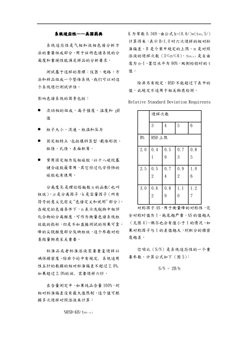 美国与欧洲药典系统适应性要求内容