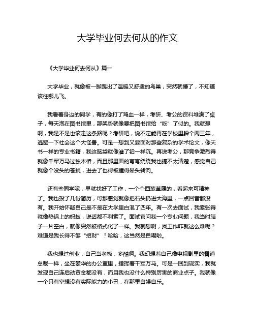 大学毕业何去何从的作文