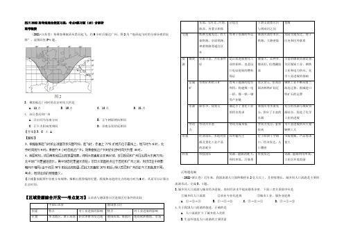四川2022高考地理全程复习案：考点+练习题(40)含解析