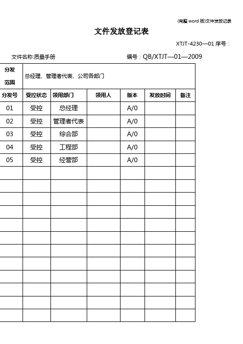 (完整word版)文件发放记录