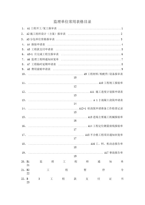 现用建筑工程资料ABC表格范例