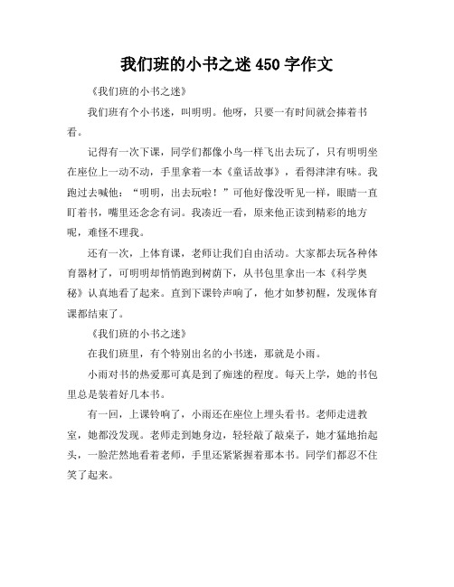 我们班的小书之迷450字作文