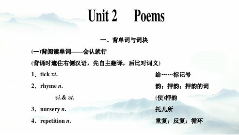 高中英语人教版课本同步课件：Unit2  Poems 选修6