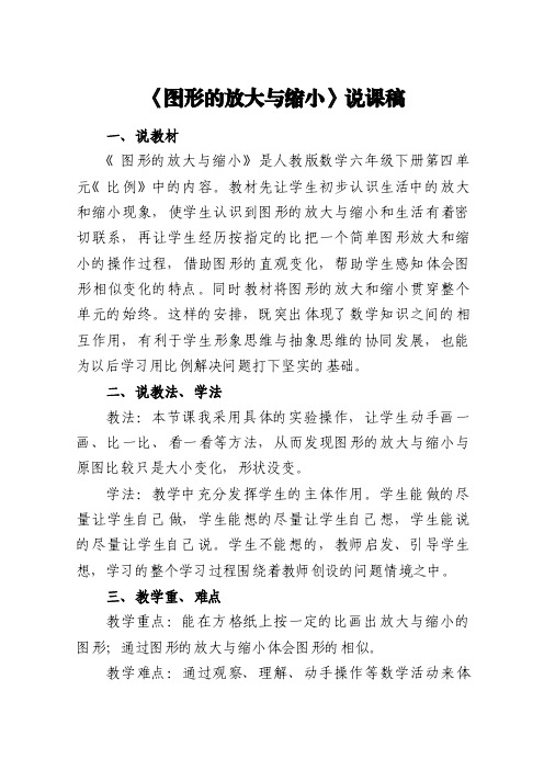 《图形的放大与缩小》说课稿