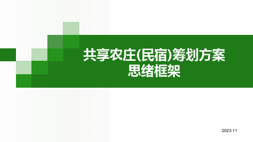 共享农庄民宿思路框架