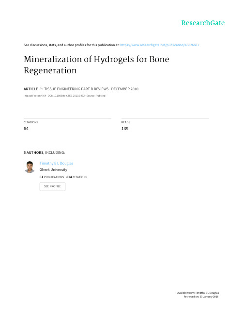 水凝胶 骨修复Mineralization of Hydrogels for Bone Regeneration