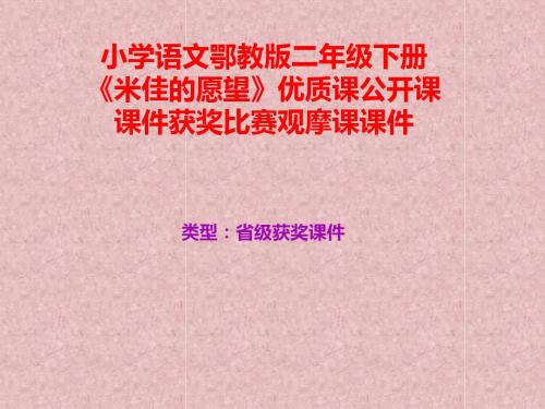 小学语文鄂教版二年级下册《米佳的愿望》优质课公开课课件获奖课件比赛观摩课课件B006