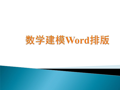 数学建模word排版