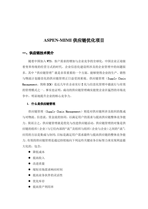 ASPEN-MIMI供应链优化项目