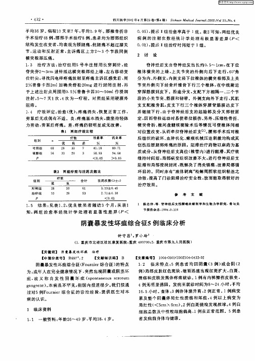 阴囊暴发性坏疽综合征5例临床分析
