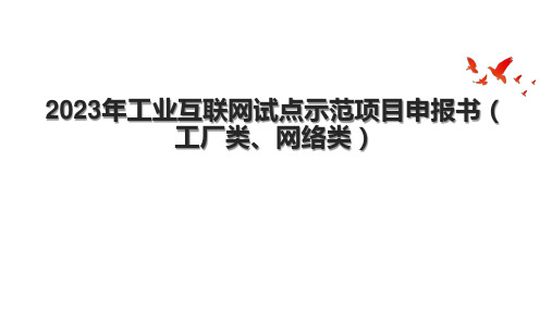 2023年工业互联网试点示范项目申报书(工厂类、网络类)