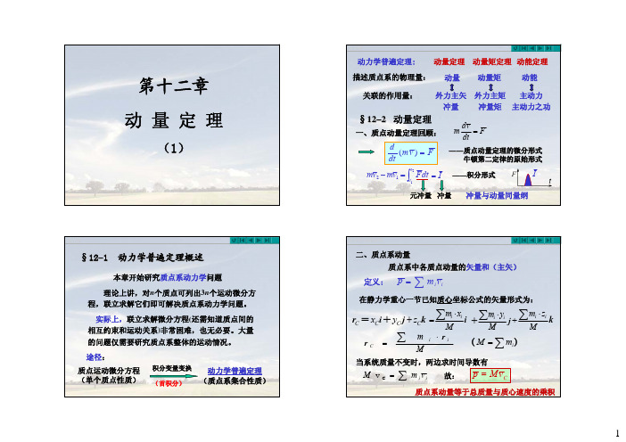 第18讲-第十二章 动量定理 1