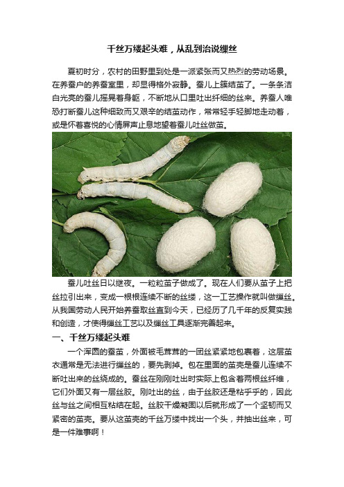 千丝万缕起头难，从乱到治说缫丝