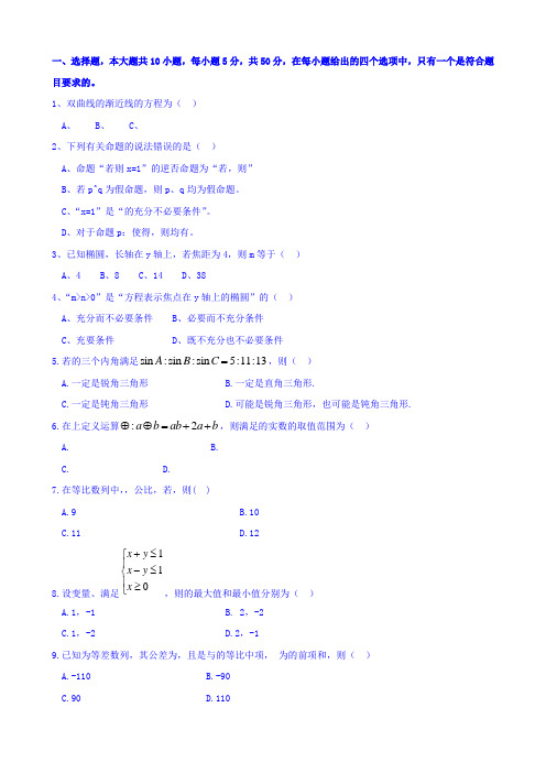 山东省济南外国语学校1516学年度高二下学期开学质量检