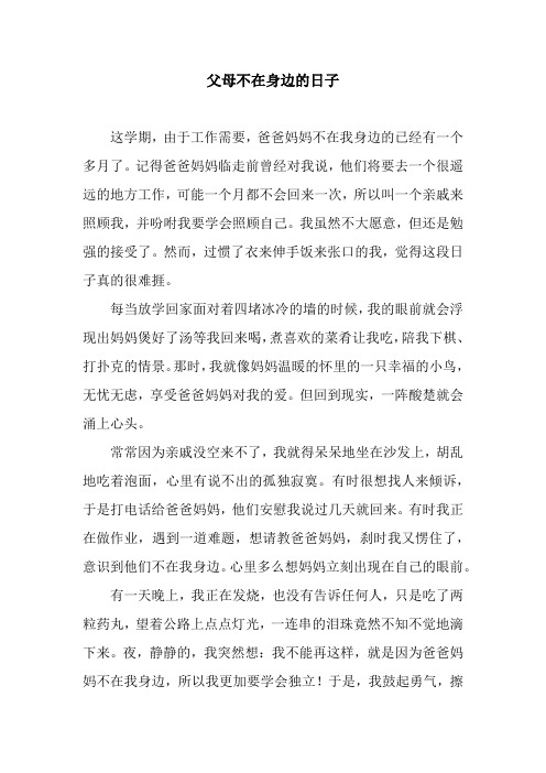 父母不在身边的日子