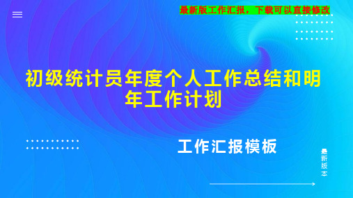 初级统计员年度个人工作总结和明年工作计划PPT模板下载